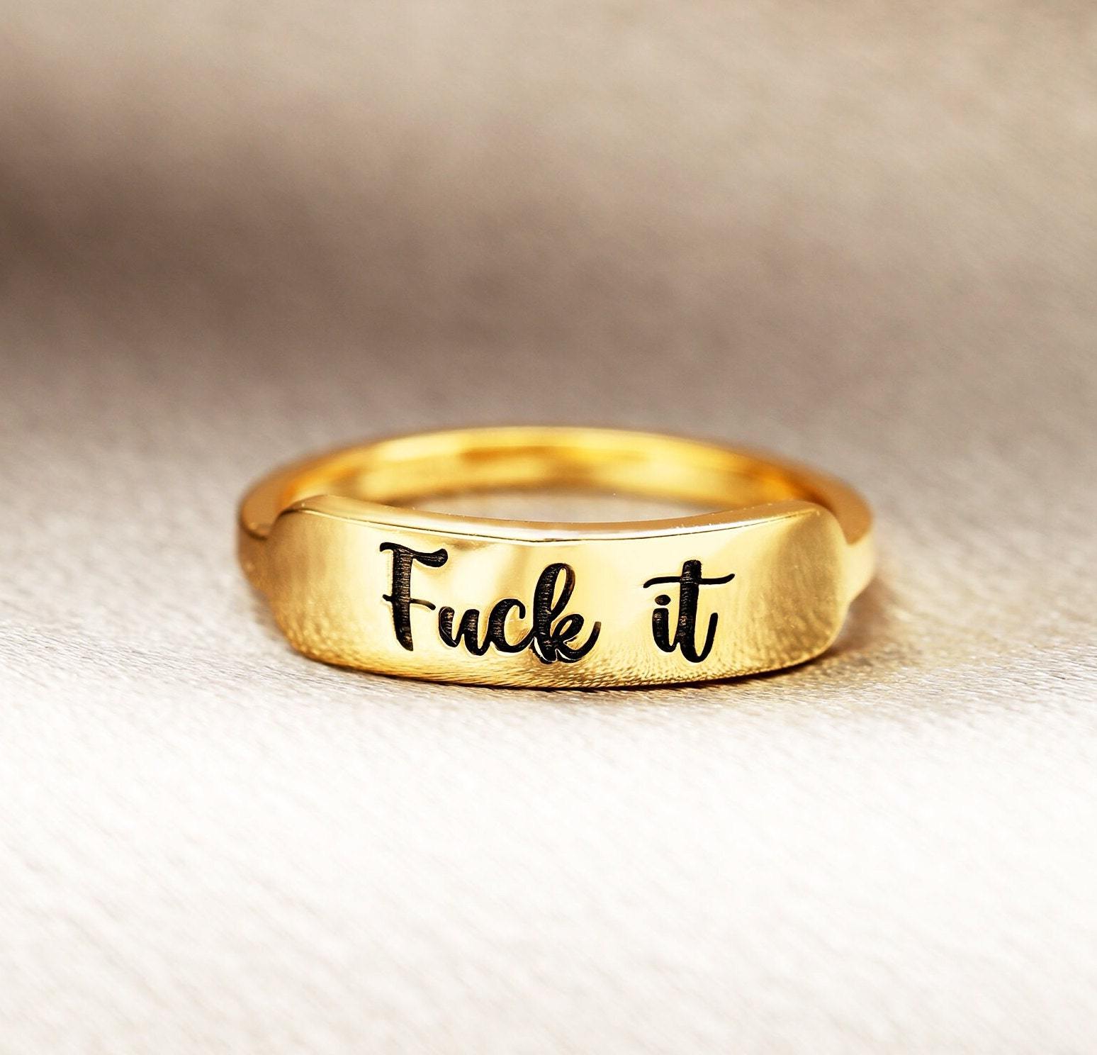 Fuck It Dainty Bar Ring