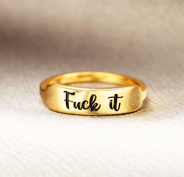 Fuck It Dainty Bar Ring
