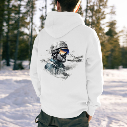 Cool Skier Printed Men's Hoodie