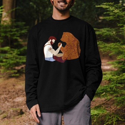 Arm Wrestle Printed Long Sleeves Men's T-shirt