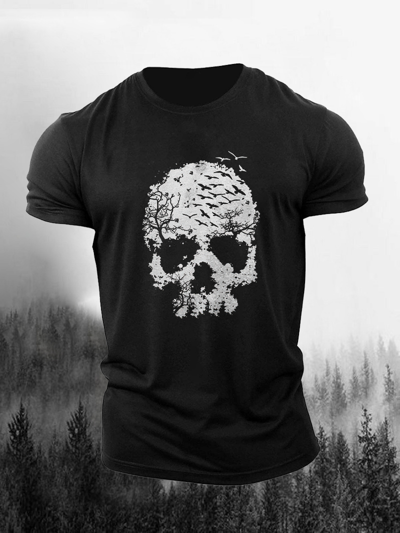 Skull And Forest Printed Men's T-shirt