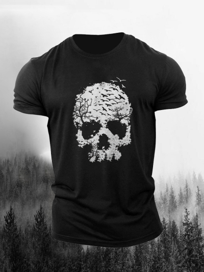 Skull And Forest Printed Men's T-shirt