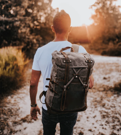 Waxed Canvas Mountaineering Outdoor Backpack