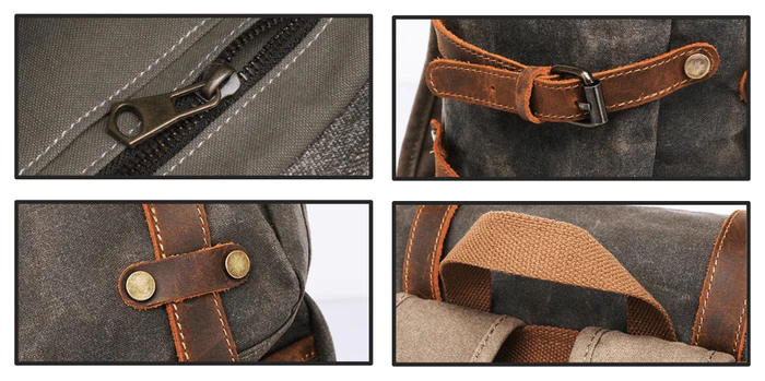 Waxed Canvas Mountaineering Outdoor Backpack