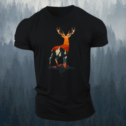 Mountain Deer Printed Men's T-shirt