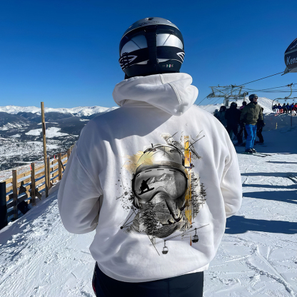 Skiing Winter Sport Printed Men's Hoodie