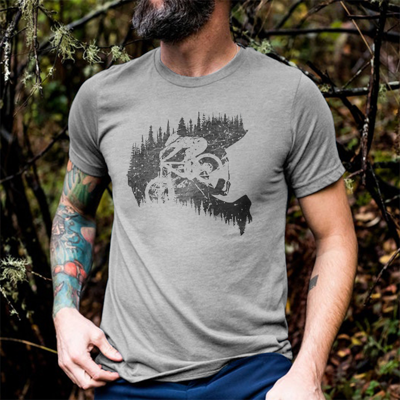 Outdoor Riding Printed Men's T-shirt-Forestso