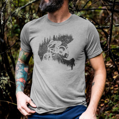 Outdoor Riding Printed Men's T-shirt-Forestso