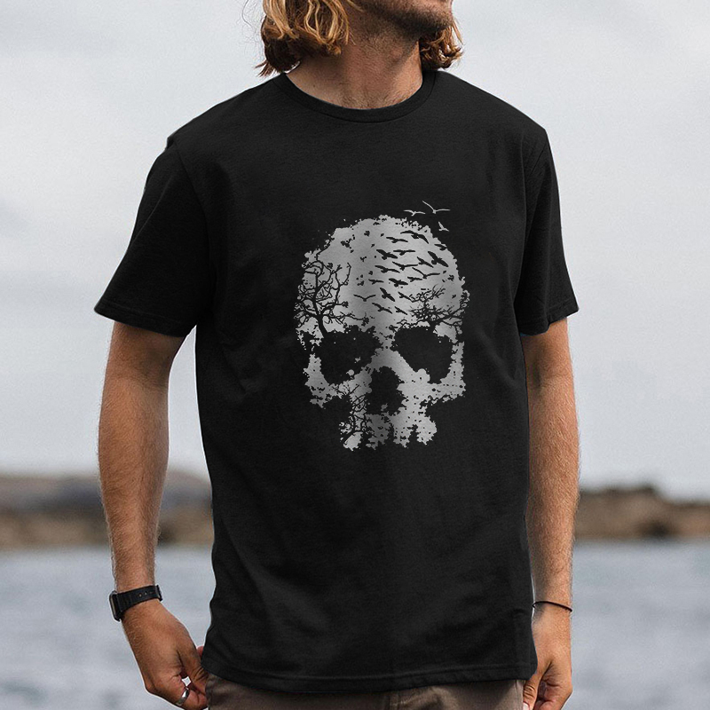 Skull And Forest Printed Men's T-shirt