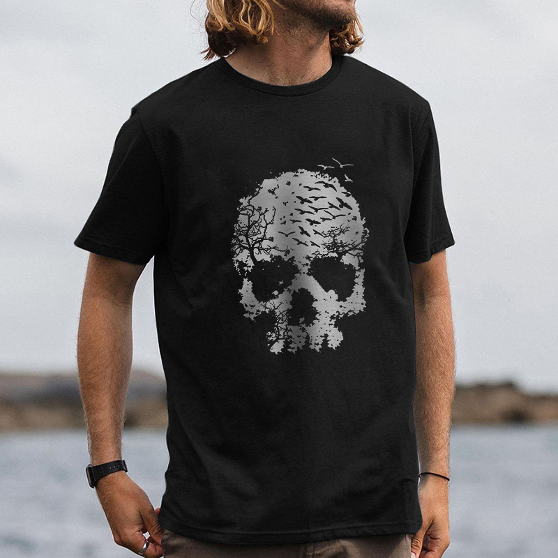 Skull And Forest Printed Men's T-shirt