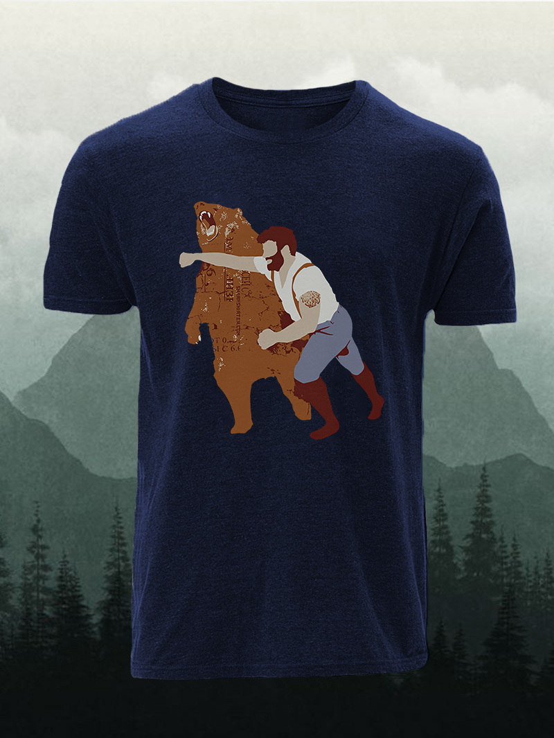 Black Bear Punch Graphic Printed Men's T-shirt
