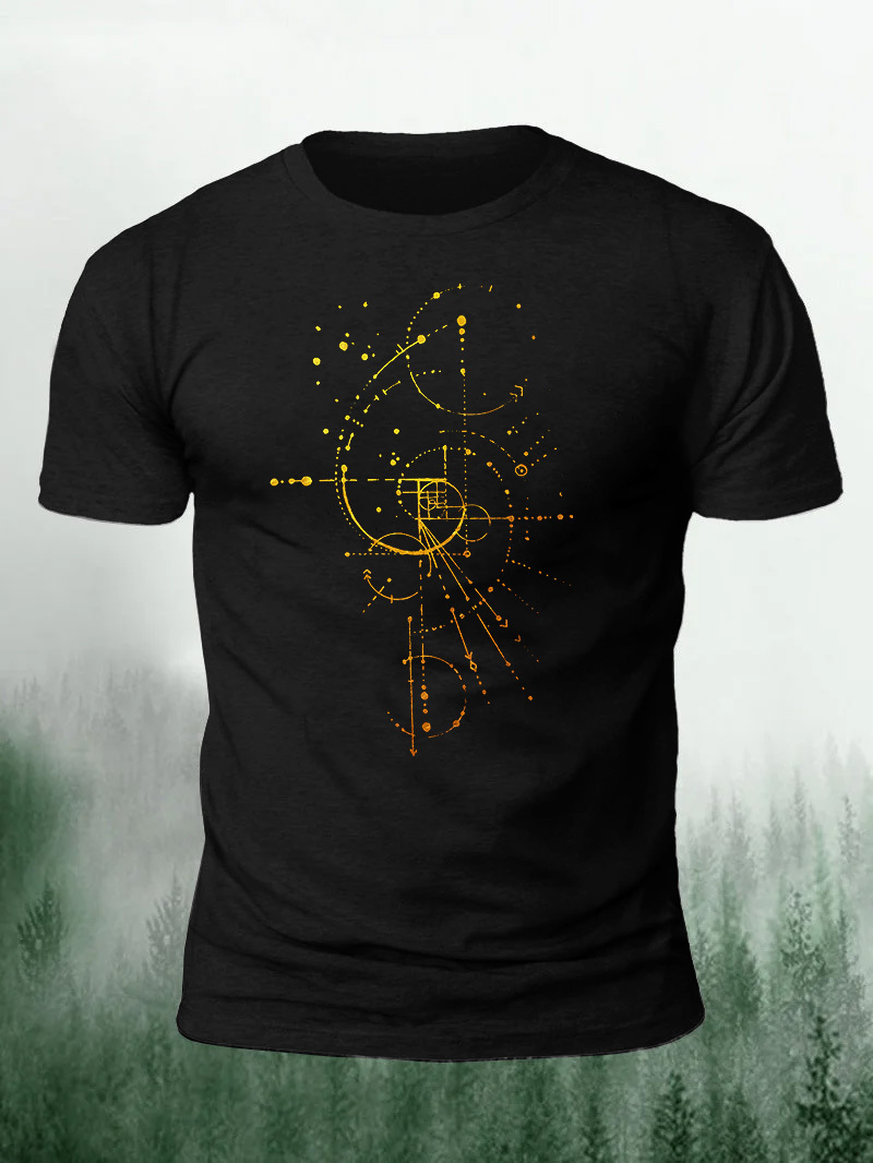 Gold Edition Fibonacci Rectangle Printed Men's T-shirt