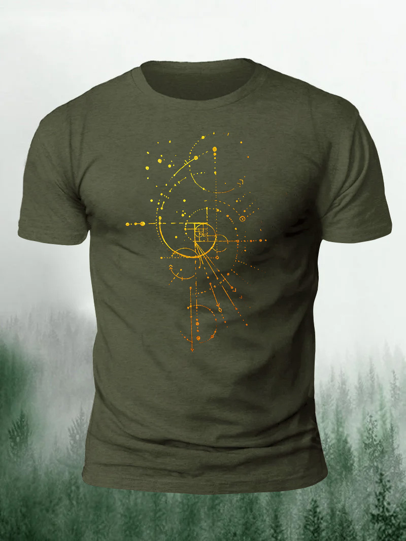 Gold Edition Fibonacci Rectangle Printed Men's T-shirt