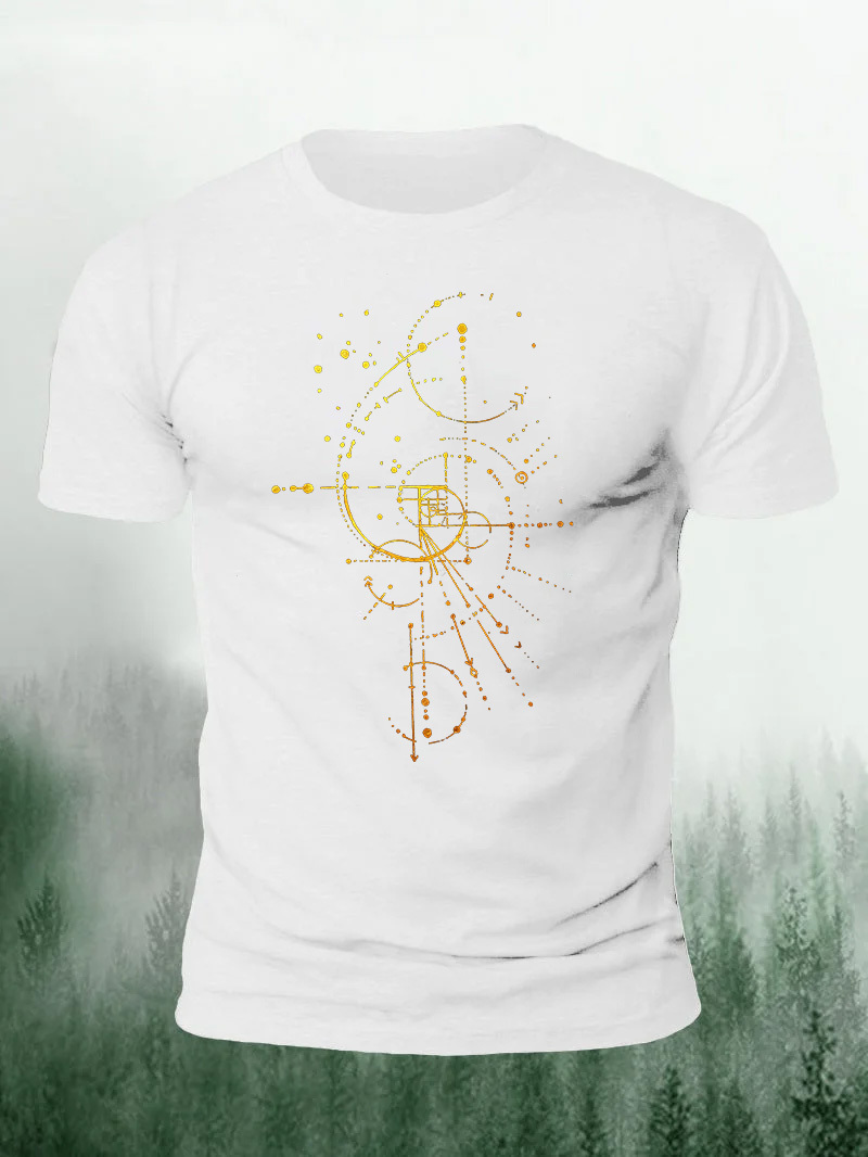 Gold Edition Fibonacci Rectangle Printed Men's T-shirt