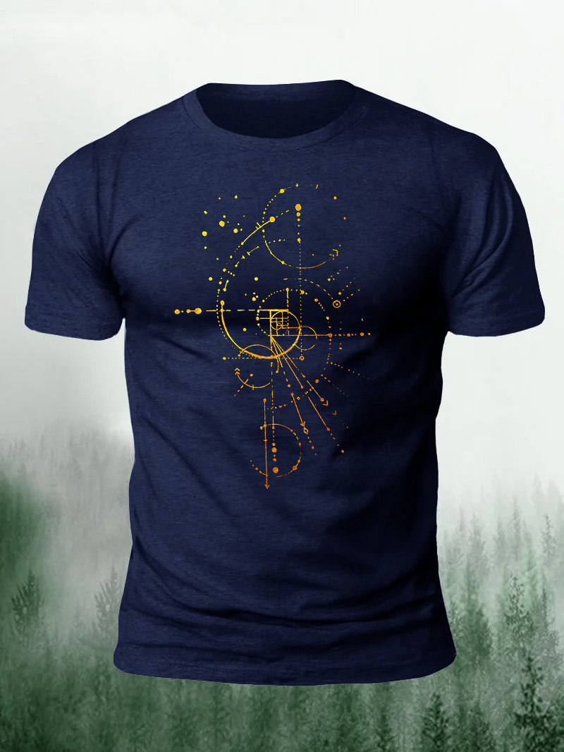 Gold Edition Fibonacci Rectangle Printed Men's T-shirt