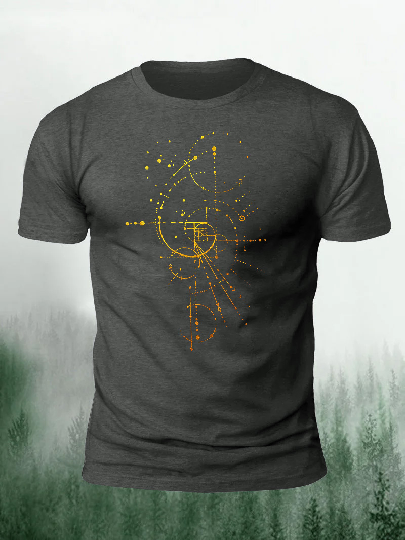 Gold Edition Fibonacci Rectangle Printed Men's T-shirt