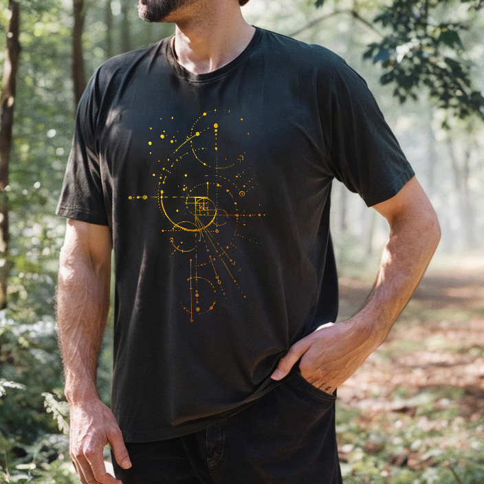 Gold Edition Fibonacci Rectangle Printed Men's T-shirt