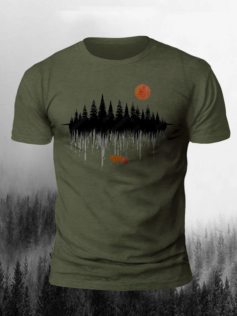 A Fox In The Wild Printed Men's T-shirt