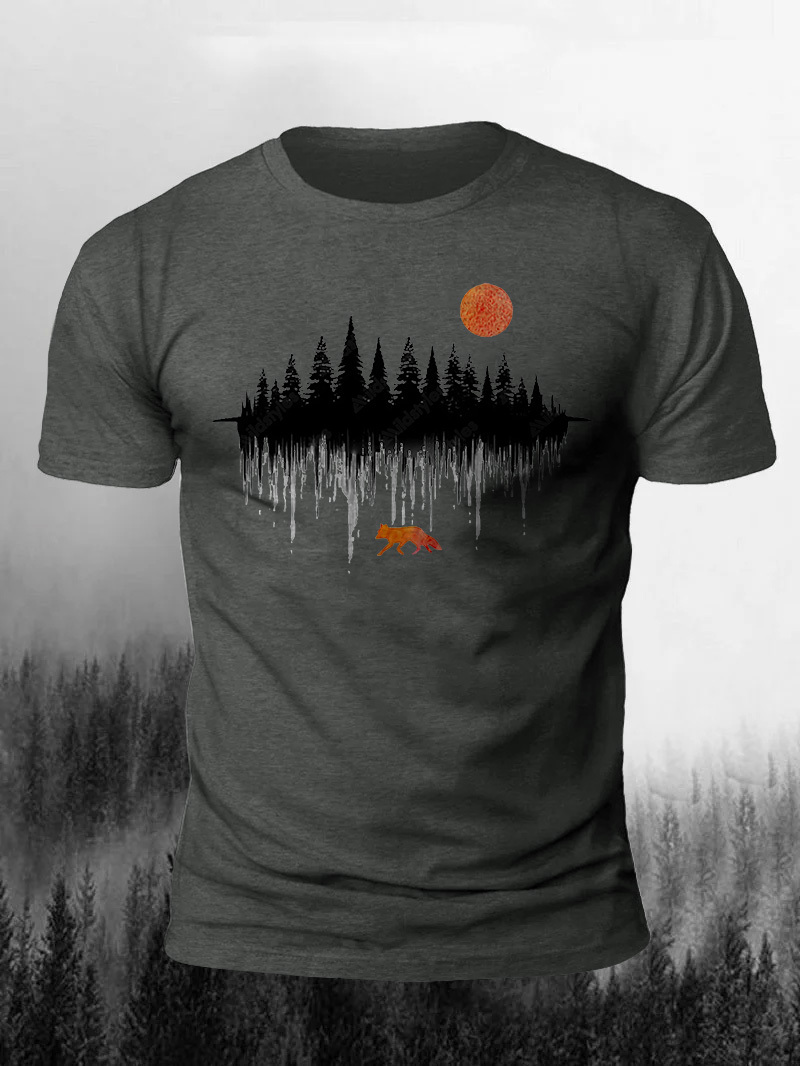 A Fox In The Wild Printed Men's T-shirt