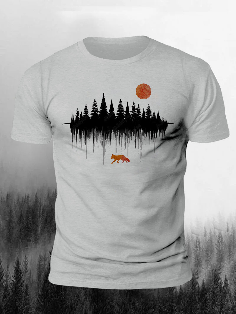 A Fox In The Wild Printed Men's T-shirt