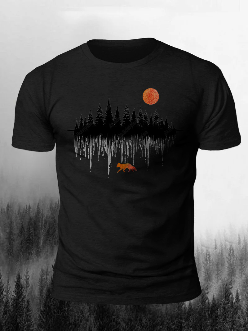 A Fox In The Wild Printed Men's T-shirt