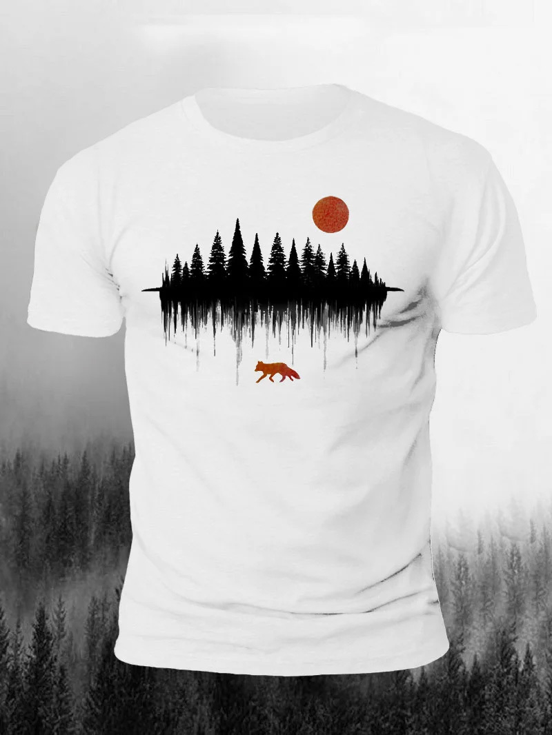 A Fox In The Wild Printed Men's T-shirt