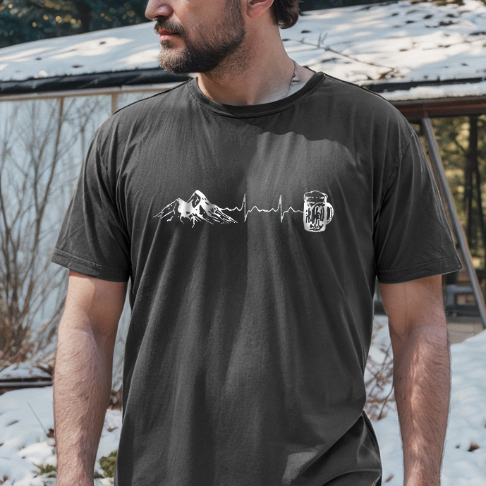 Simple Cheers To The Mountain Printed Men's T-shirt