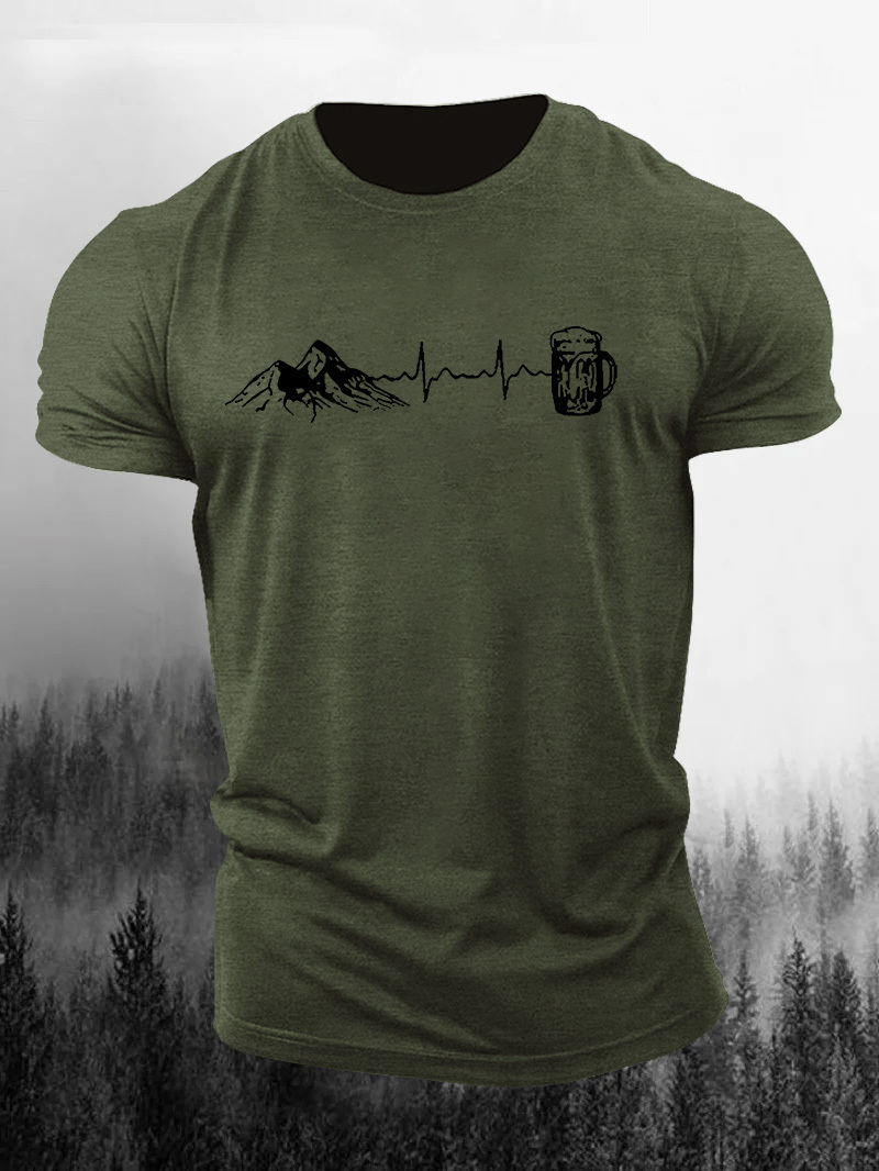 Simple Cheers To The Mountain Printed Men's T-shirt