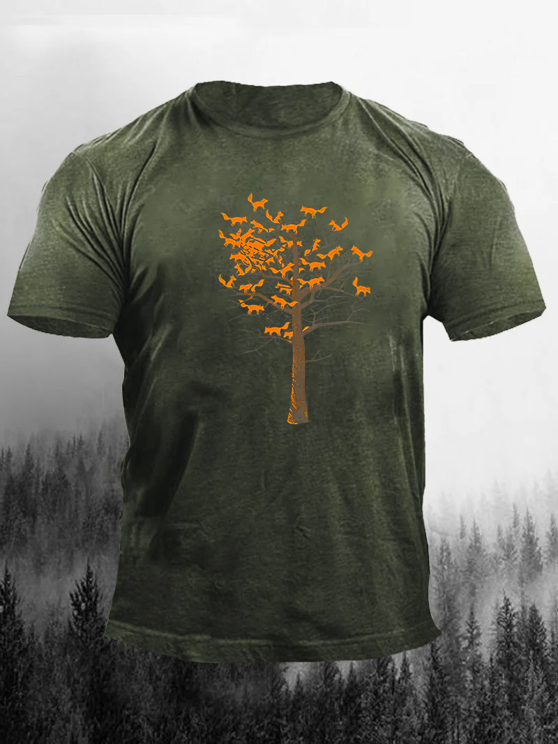 Blazing Fox Tree Printed Men's T-shirt