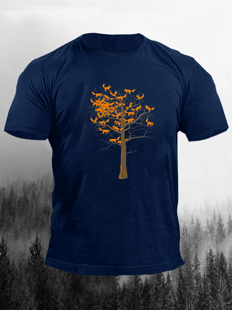 Blazing Fox Tree Printed Men's T-shirt