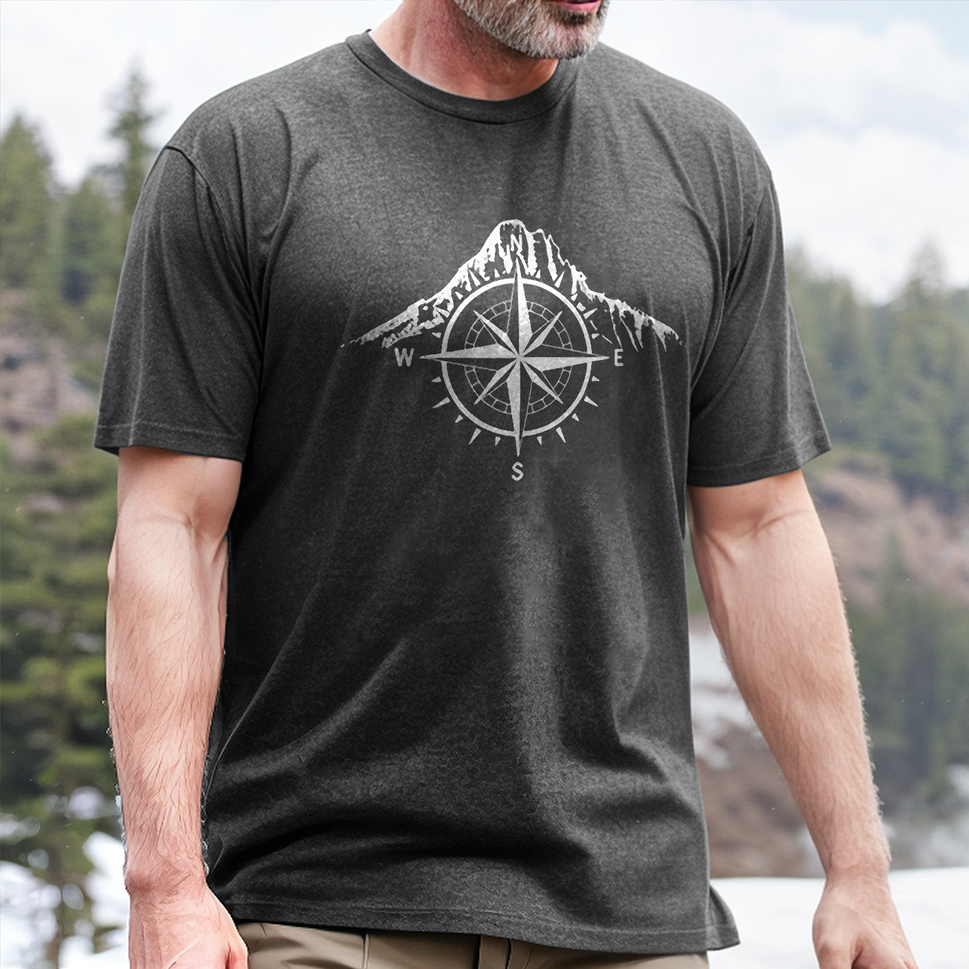Mountain Compass Printed Men's T-shirt