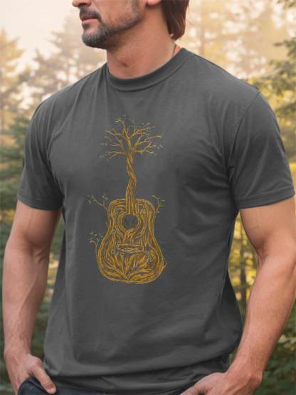 Guitar Tree Printed Men's T-shirt