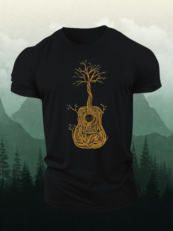 Guitar Tree Printed Men's T-shirt