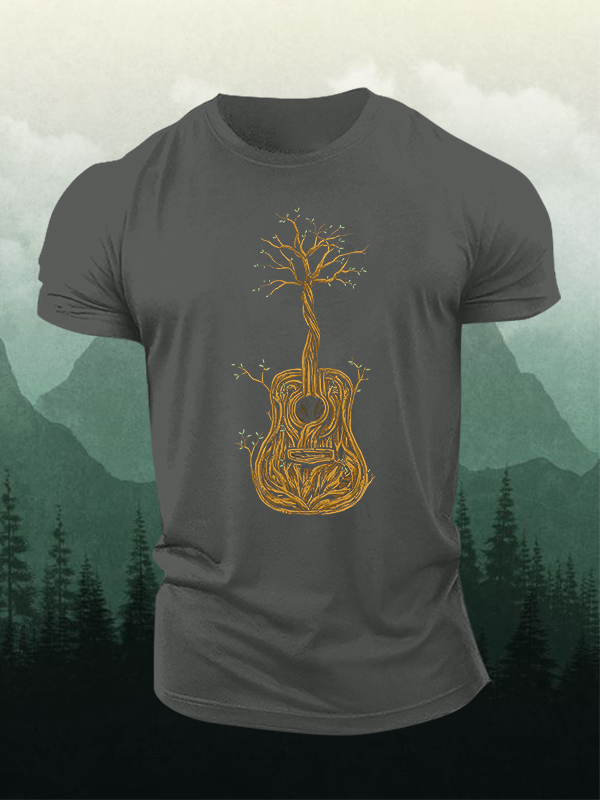 Guitar Tree Printed Men's T-shirt