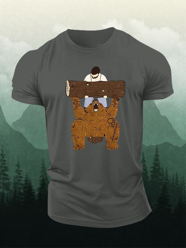 Funny Bear Printed Men's T-shirt