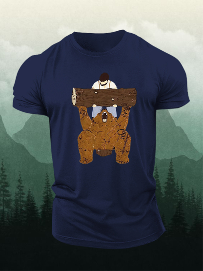 Funny Bear Printed Men's T-shirt