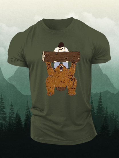Funny Bear Printed Men's T-shirt