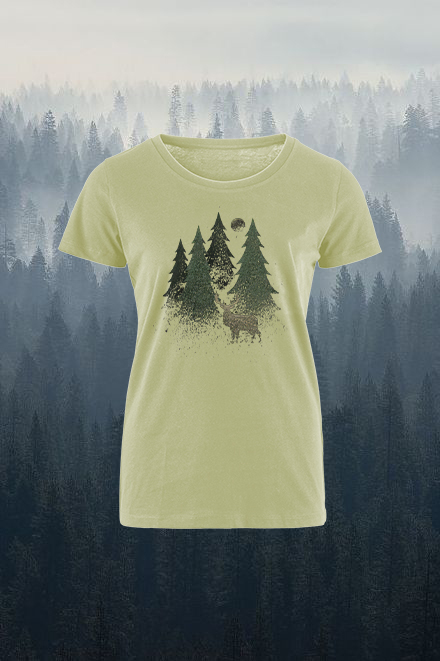 Forest Reindeer Printed Women's T-shirt-Forestso