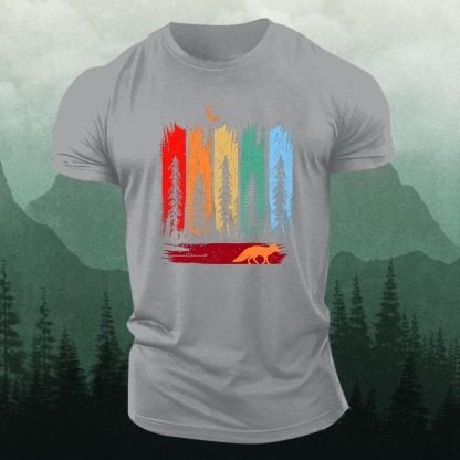Nature Forest Fox Printed Men's T-shirt