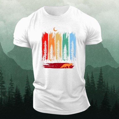 Nature Forest Fox Printed Men's T-shirt