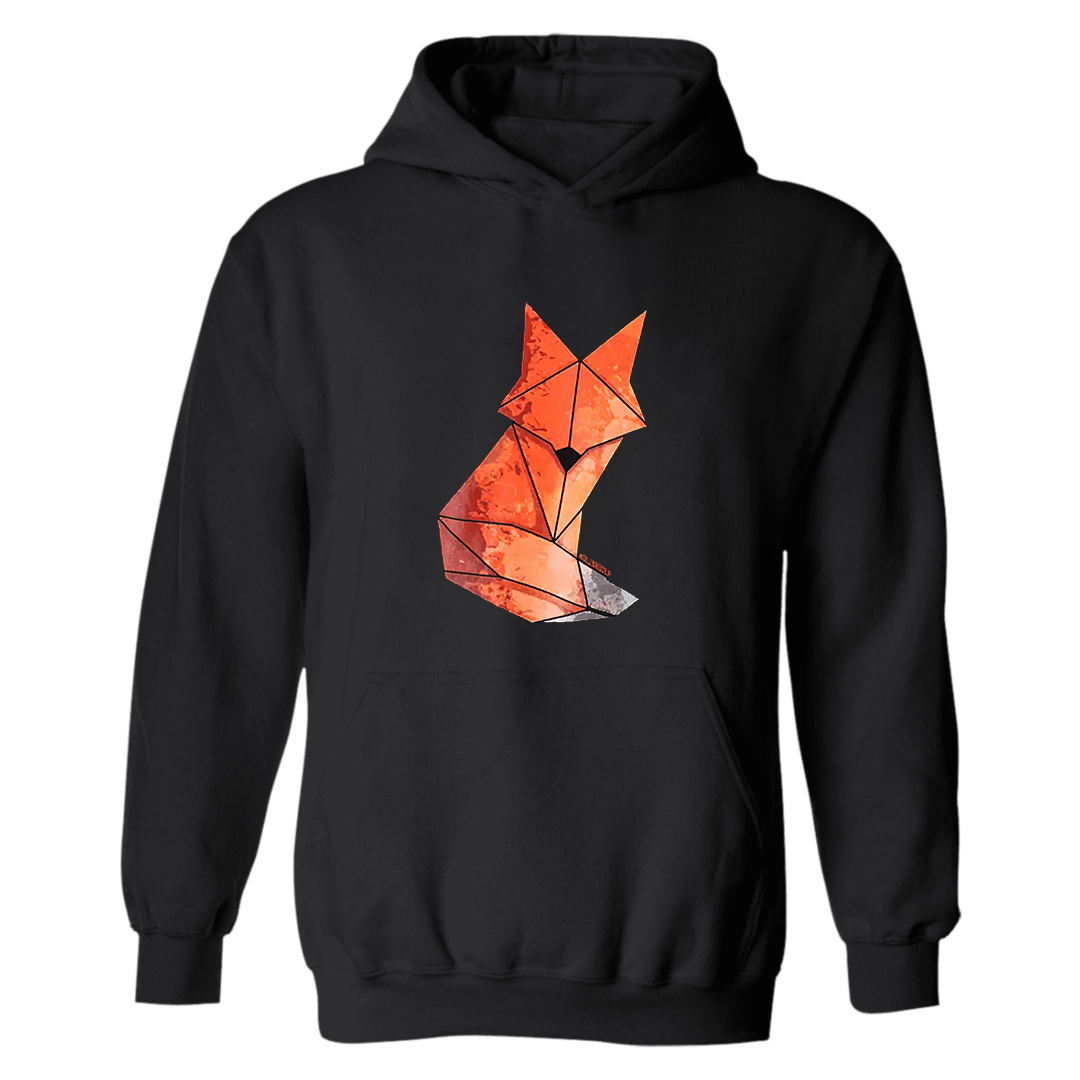 Abstract Wolf Printed Women's Hoodie-Forestso