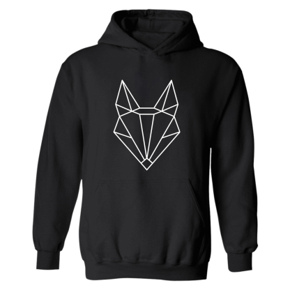 Geometric Wolf Printed Women's Hoodie-Forestso