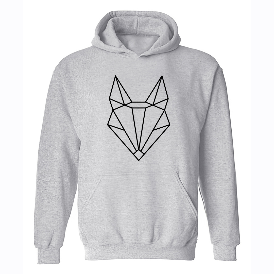 Geometric Wolf Printed Women's Hoodie-Forestso