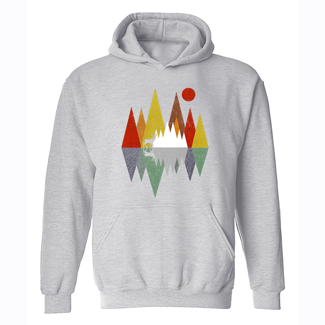 Geometric Reindeer Printed Women's Hoodie-Forestso