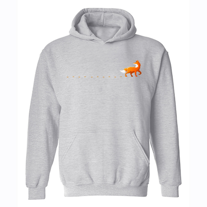 Fox Track Printed Men's Hoodie-Forestso