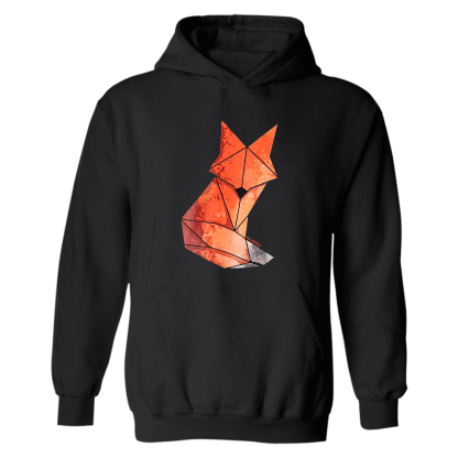 Abstract Fox Printed Men's Hoodie-Forestso