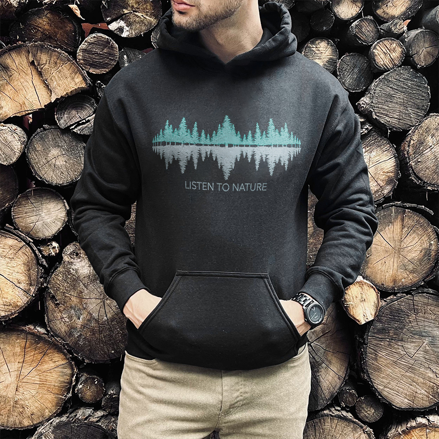Listen To Nature Printed Men's Hoodie-Forestso