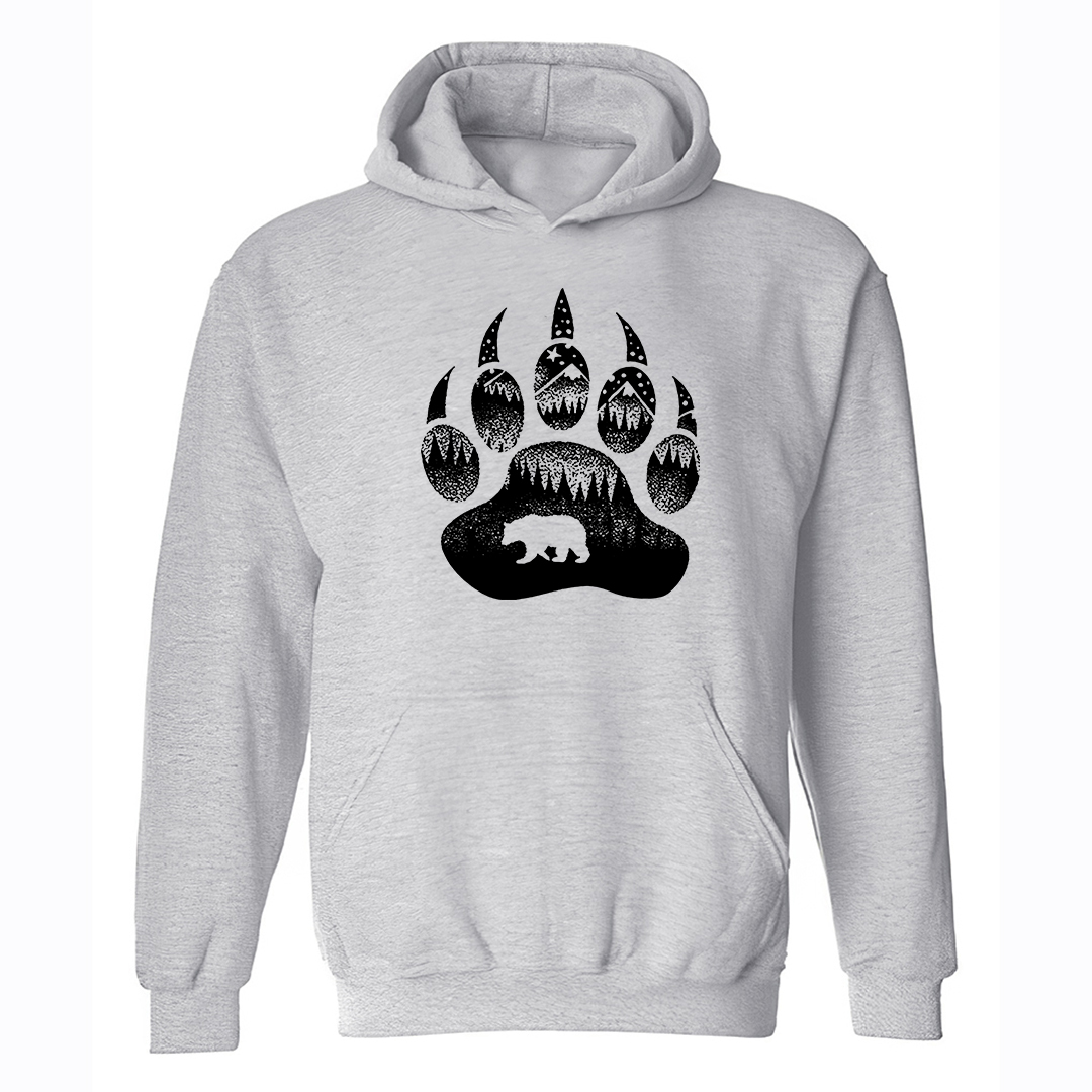 Bear Paw Printed Men's Hoodie-Forestso