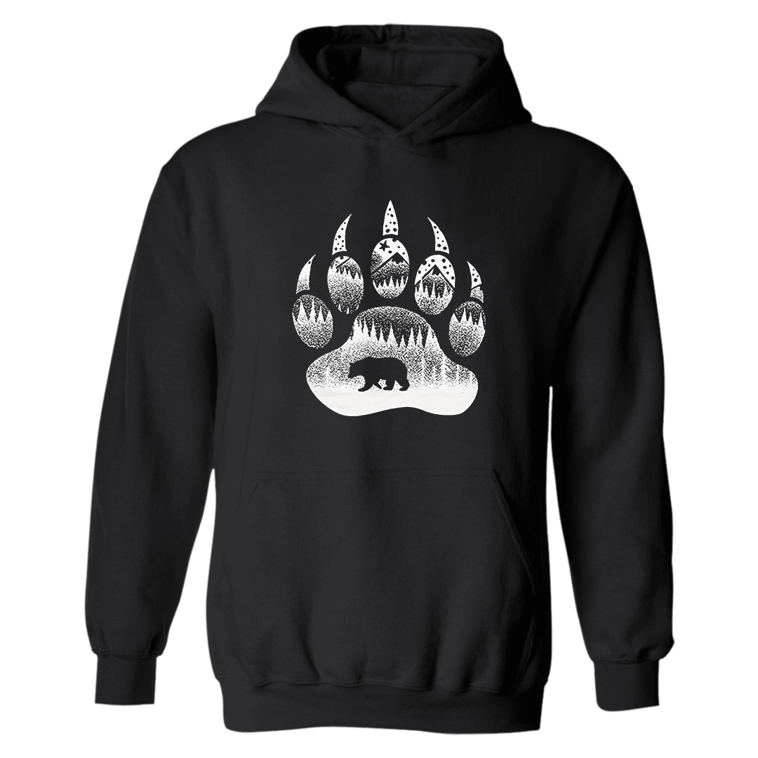 Bear Paw Printed Men's Hoodie-Forestso