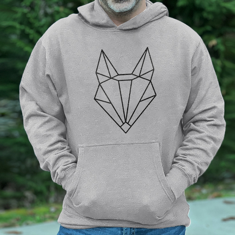 Geometric Fox Printed Men's Hoodie